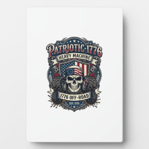 Patriotischer 1776 Geländewagen-Totenkopf-Monstert Fotoplatte