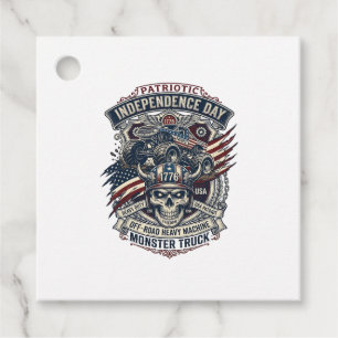 Patriotischer 1776 Geländewagen-Totenkopf-Monstert Geschenkanhänger