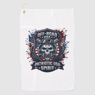 Patriotischer 1776 Geländewagen-Totenkopf-Monstert Golfhandtuch