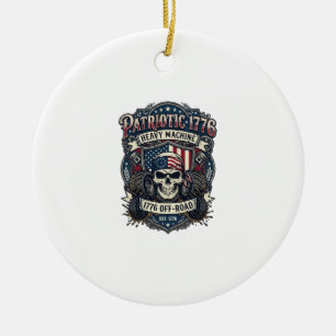 Patriotischer 1776 Geländewagen-Totenkopf-Monstert Keramik Ornament