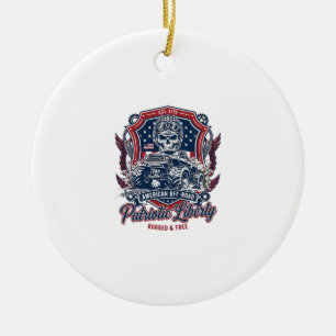 Patriotischer 1776 Geländewagen-Totenkopf-Monstert Keramik Ornament