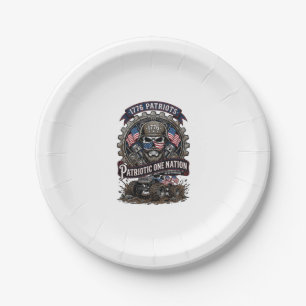 Patriotischer 1776 Geländewagen-Totenkopf-Monstert Pappteller