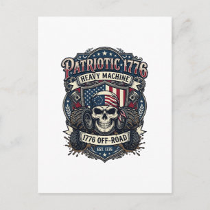 Patriotischer 1776 Geländewagen-Totenkopf-Monstert Postkarte