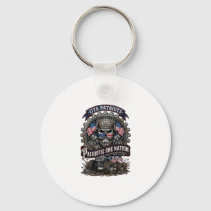 Patriotischer 1776 Geländewagen-Totenkopf-Monstert Schlüsselanhänger