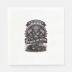Patriotischer 1776 Geländewagen-Totenkopf-Monstert Serviette