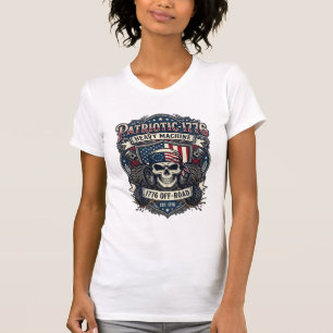 Patriotischer 1776 Geländewagen-Totenkopf-Monstert T-Shirt