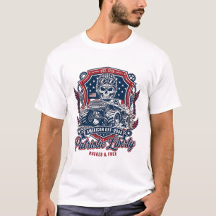 Patriotischer 1776 Geländewagen-Totenkopf-Monstert T-Shirt