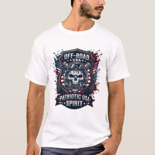 Patriotischer 1776 Geländewagen-Totenkopf-Monstert T-Shirt
