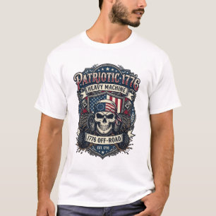 Patriotischer 1776 Geländewagen-Totenkopf-Monstert T-Shirt