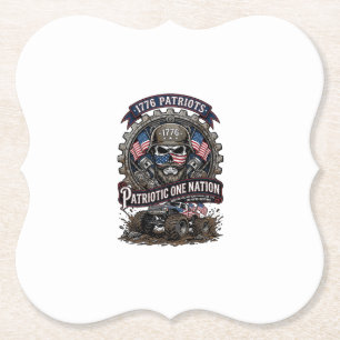 Patriotischer 1776 Geländewagen-Totenkopf-Monstert Untersetzer
