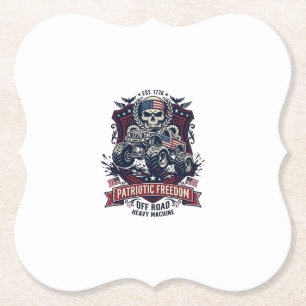 Patriotischer 1776 Geländewagen-Totenkopf-Monstert Untersetzer