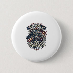 Patriotischer 1776 Off Road Schädel Monster Truck Button