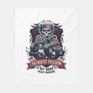 Patriotischer 1776 Off Road Schädel Monster Truck Fleecedecke