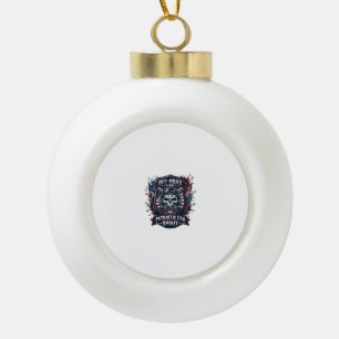 Patriotischer 1776 Off Road Schädel Monster Truck Keramik Kugel-Ornament