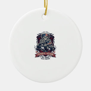Patriotischer 1776 Off Road Schädel Monster Truck  Keramik Ornament