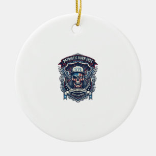 Patriotischer 1776 Off Road Schädel Monster Truck  Keramik Ornament