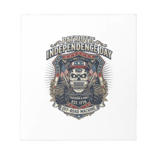 Patriotischer 1776 Off Road Schädel Monster Truck  Notizblock