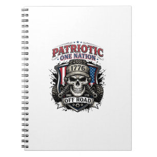Patriotischer 1776 Off Road Schädel Monster Truck Notizblock