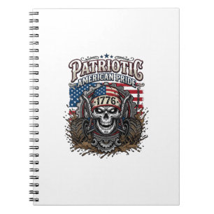 Patriotischer 1776 Off Road Schädel Monster Truck Notizblock