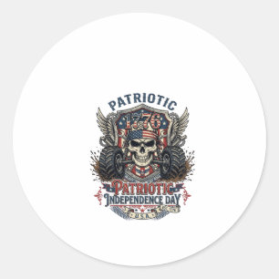 Patriotischer 1776 Off Road Schädel Monster Truck Runder Aufkleber