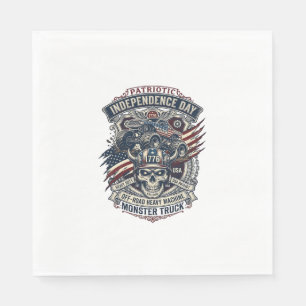 Patriotischer 1776 Off Road Schädel Monster Truck  Serviette