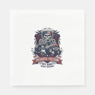 Patriotischer 1776 Off Road Schädel Monster Truck  Serviette