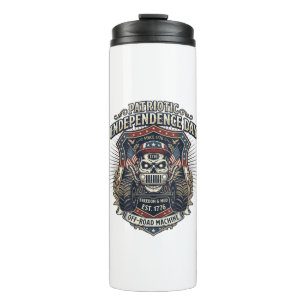 Patriotischer 1776 Off Road Schädel Monster Truck  Thermosbecher