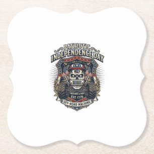 Patriotischer 1776 Off Road Schädel Monster Truck Untersetzer