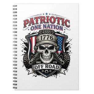 Patriotischer 1776 Off Road Totenkopf Monster Truc Notizblock
