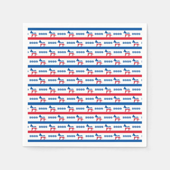 Patriotischer 2020 Demokrat Donkey Stripes Serviette (Vorderseite)