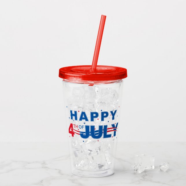 Patriotischer 4. Juli Acryl-Tumbler Acryltrinkbecher (Rückseite Ice)