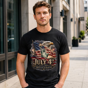 Patriotischer 4. Juli Amerikanische Flagge 250 Jah T-Shirt