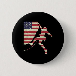 Patriotischer 4. Juli Amerikanischer Usa-Flagge Fe Button