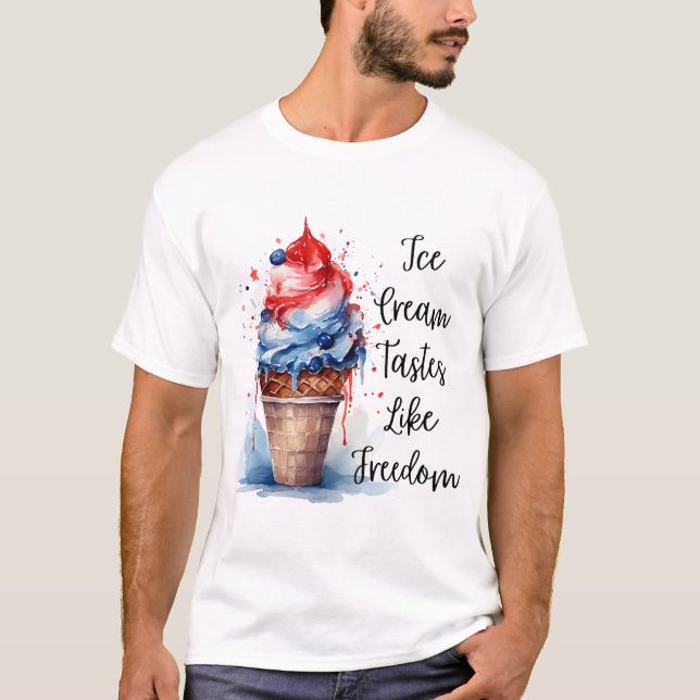 Patriotischer 4. Juli Eiscreme T - Shirt (Vorderseite)