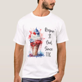 Patriotischer 4. Juli Eiscreme T - Shirt