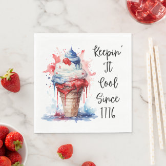 Patriotischer 4. Juli Eiscreme T - Shirt Serviette