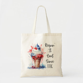 Patriotischer 4. Juli Eiscreme T - Shirt Tragetasche