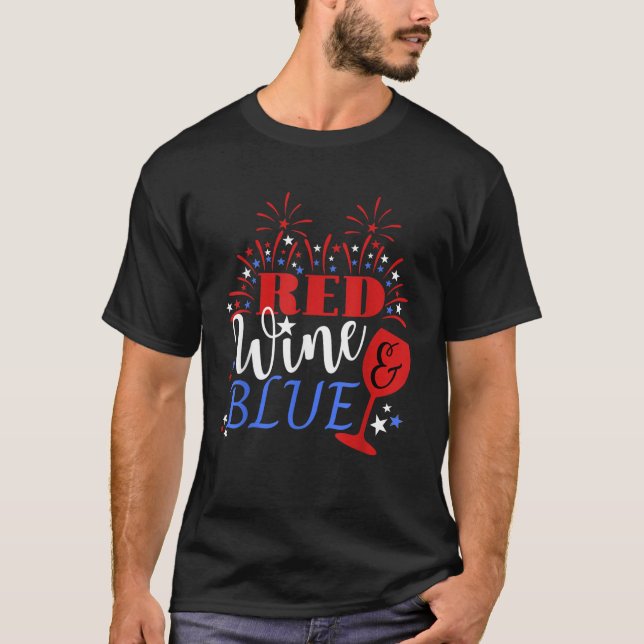 Patriotischer 4. Juli Funny Wine Spaß Vierte Wome T-Shirt (Vorderseite)
