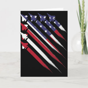 Patriotischer 4. Juli Jet USA Amerikanische Flagge Karte