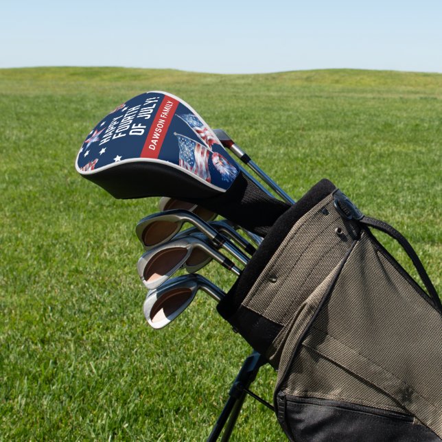 Patriotischer 4. Juli Name der Wasserfarbenfamilie Golf Headcover (In SItu)