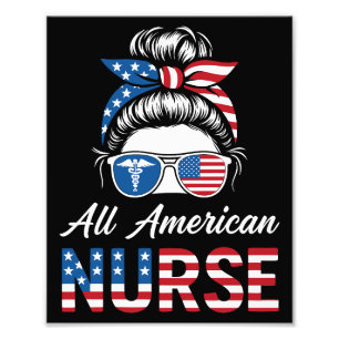 Patriotischer 4. Juli Nurse Independence Day Pride Fotodruck