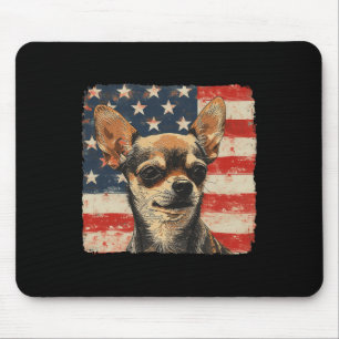 Patriotischer 4. Juli Shirt Chihuahua Dog Men Wome Mousepad