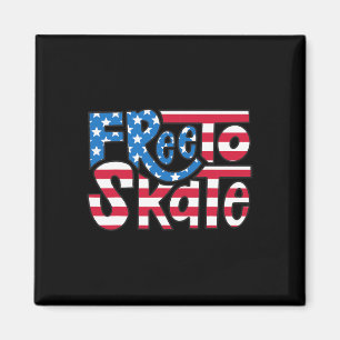 Patriotischer 4. Juli Skater Amerikanische Flagge Magnet