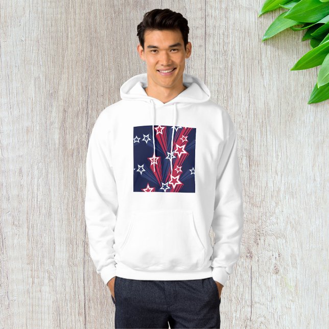Patriotischer 4. Juli Sterne rot weiß und blau Hoodie (Von Creator hochgeladen)