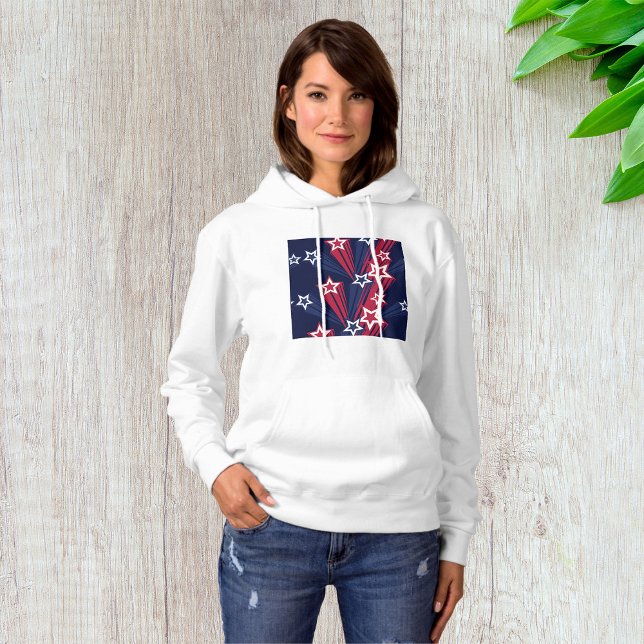 Patriotischer 4. Juli Sterne rot weiß und blau Hoodie (Von Creator hochgeladen)