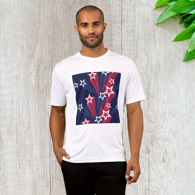 Patriotischer 4. Juli Sterne rot weiß und blau T-Shirt (Von Creator hochgeladen)
