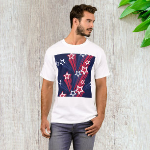 Patriotischer 4. Juli Sterne rot weiß und blau T-Shirt