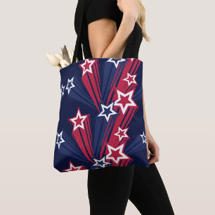 Patriotischer 4. Juli Sterne rot weiß und blau Tasche