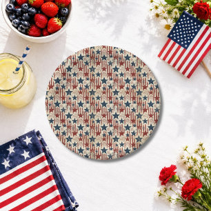 Patriotischer 4. Juli, Sterne Streifen, Americana Pappteller