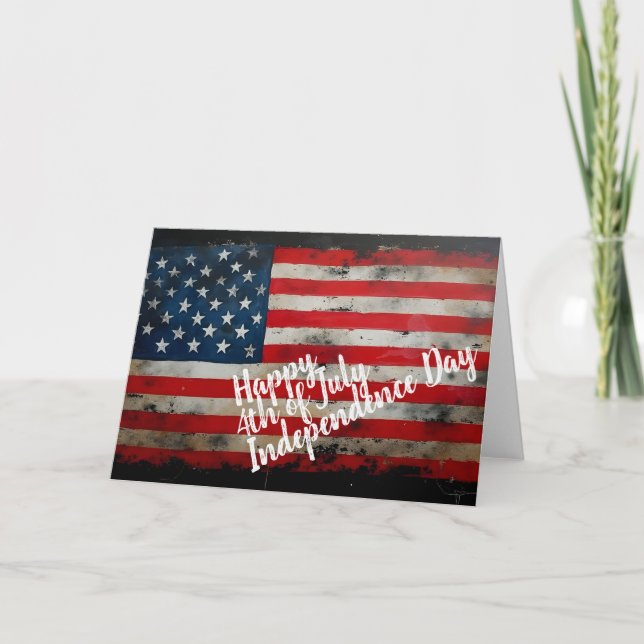 Patriotischer 4. Juli Unabhängigkeitstag Kunst Karte (Vorderseite)